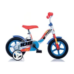 Bicicletta per Bambino 10 Pollici con Rotelle 2 3 4 anni Bici Bimbo Dino Bikes