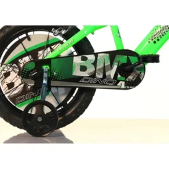 Bicicletta 16 Pollici BMX 4 5 6 7 Anni da Bambino Rotelle Nero Verde
