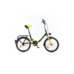 Bicicletta 20 Pollici Pieghevole Borsa Aurelia Nero da Passeggio Fanali Adulto
