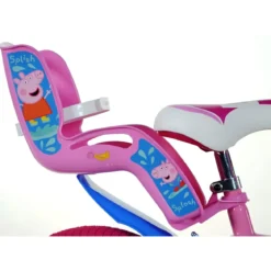 Bicicletta Rotelle 16" per Bambine Peppa Pig Rosa Cestino Seggiolino