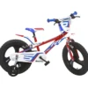 Bicicletta Rotelle per Bambini 14" Gomme Gonfiabili 2 Freni Blu Rosso