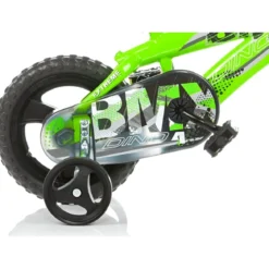 Bicicletta Rotelle per Bambini 12" BMX Verde con Freno Anteriore