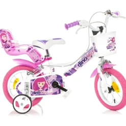 Bicicletta Rotelle per Bambine 12" Fairy Bianco Telaio Acciaio 2 Freni