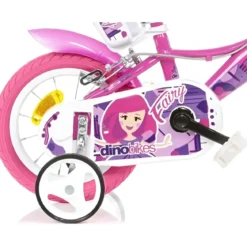 Bicicletta Rotelle per Bambine 12" Fairy Rosa Telaio Acciaio 2 Freni