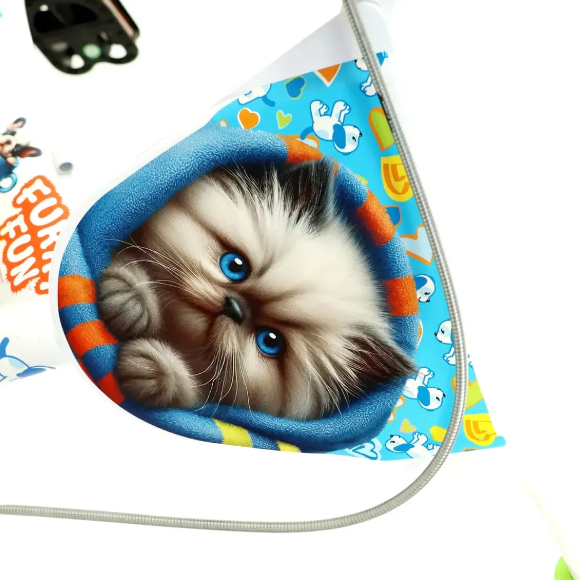 Bicicletta Rotelle per Bambini 12" Furry Fun Bianco Porta Borraccia