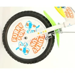 Bicicletta Rotelle per Bambini 14" Furry Fun Bianco Porta Borraccia