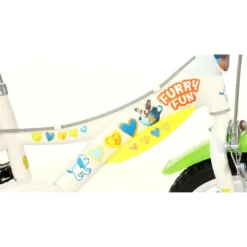 Bicicletta Rotelle per Bambini 14" Furry Fun Bianco Porta Borraccia