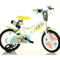 Bicicletta Rotelle per Bambini 16" Furry Fun Bianco Porta Borraccia