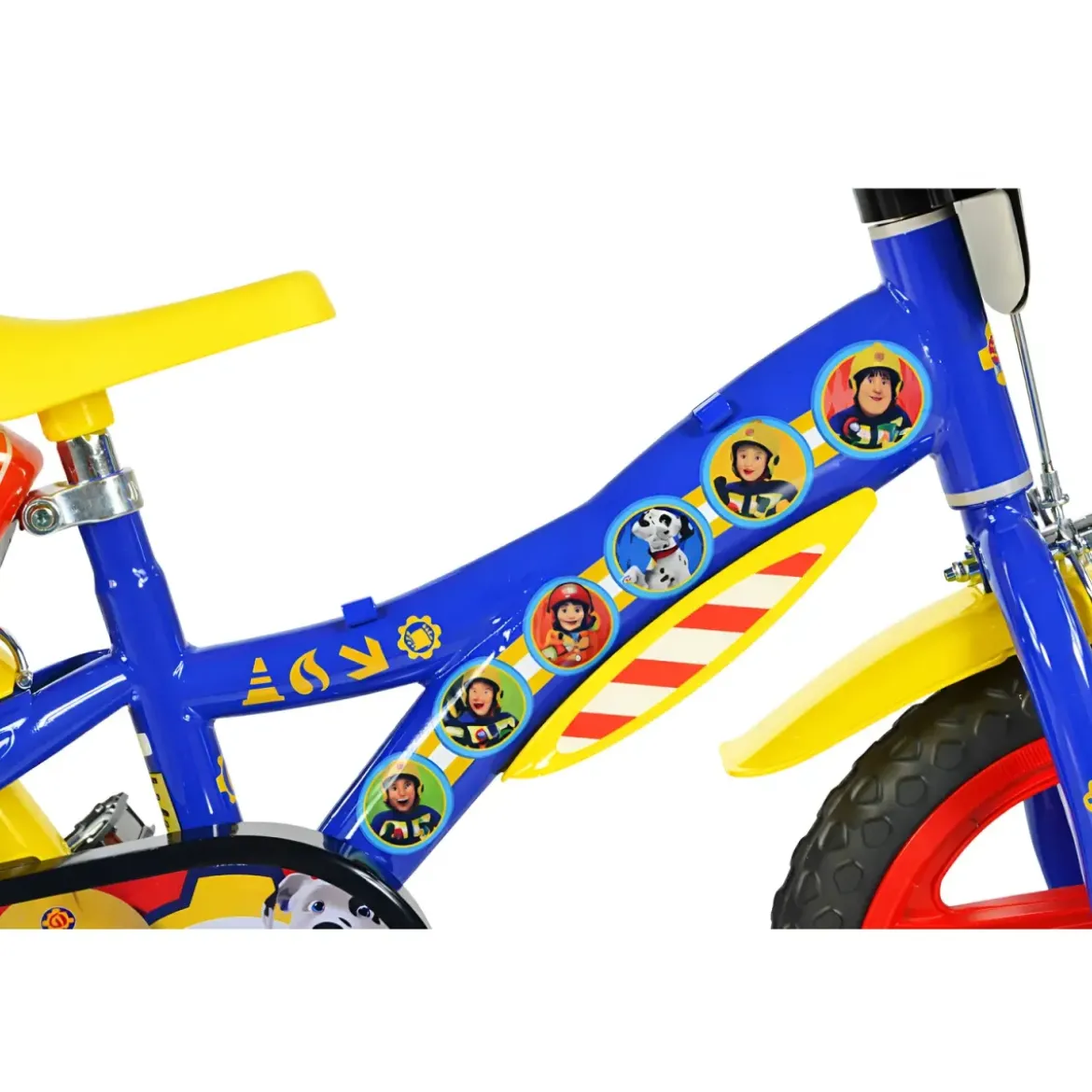 Bicicletta Rotelle 12" per Bambini Sam il Pompiere Blu con Porta Borraccia