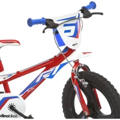 Bicicletta Rotelle per Bambini 16" Gomme Gonfiabili 2 Freni Blu Rosso