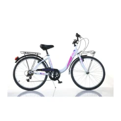 Bicicletta Ruota 24 Pollici Ragazza Donna Bici Roadster Portapacchi Bicicletta