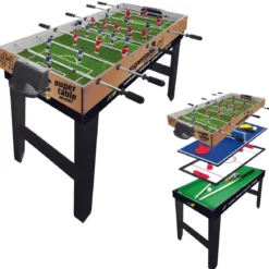 Biliardino Calcio Balilla Tavolo Maxi 4 in 1 Bambini Hockey Biliardo Ping Pong