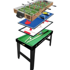 Biliardino Calcio Balilla Tavolo Maxi 4 in 1 Bambini Hockey Biliardo Ping Pong