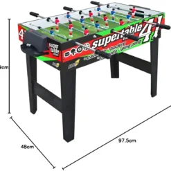 Biliardino Tavolo 4in1 Mini Calcetto Biliardo Ping Pong Hockey Aste Telescopiche