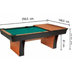 Biliardo Tavolo Piano Ardesia 200x100 cm Effetto Legno da Interno