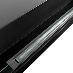 Biocamino da Parete 1,25L 120x40 cm Nero Acciaio Vetro Temperato 3kW