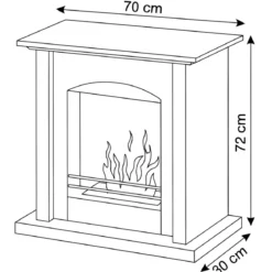 Biocamino da Pavimento Bianco in Legno da 1 Litro con Fibra Regolabile