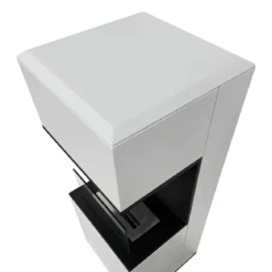 Biocamino da Pavimento con Bruciatore 1,2L Bianco 3,2kW Acciaio Inox