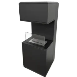 Biocamino da Pavimento con Bruciatore 1,2L Nero 3,2kW Acciaio Inox