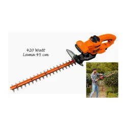 Black&amp Decker Tagliasiepi Motore Elettrico 420 w Lama 45cm Potatore Professionale