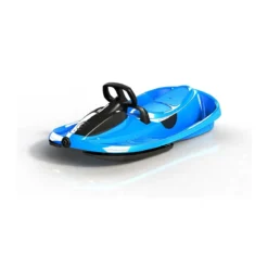 Bob Biposto Stratos Blu con Volante e Freno a Molla Slittino Neve Max 120kg
