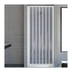 Box Cabina Doccia Parete Nicchia in PVC Porta a Soffietto Pieghevole 1 Anta Lato