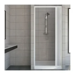 Box Cabina Doccia Parete Nicchia in PVC Porta a Soffietto Pieghevole 1 Anta Lato
