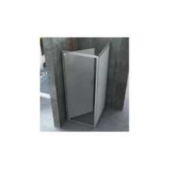 Box Doccia Angolare 1 Anta Fissa Anta Battente 2 Lati Opaco Vetro 6mm Cristallo