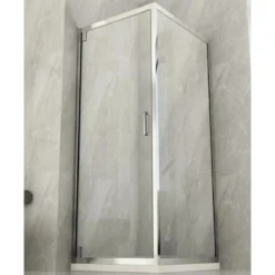 Box Doccia Angolare 1 Anta Fissa Anta Battente 2 Lati Parete Vetro 6mm Cristallo