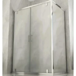 Box Doccia Angolare 2 Lati Ante Saloon Battente Parete Fissa Vetro 6 mm Opaco