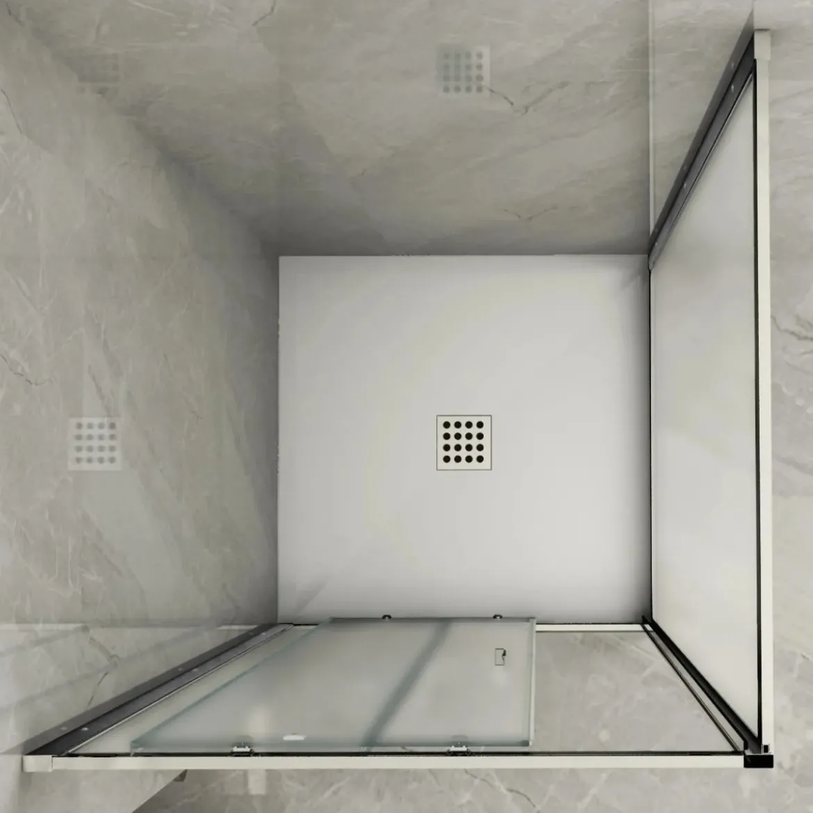Box Doccia Angolare 6mm Opaco Anta Fissa Porta Scorrevole Anticalcare Cristallo