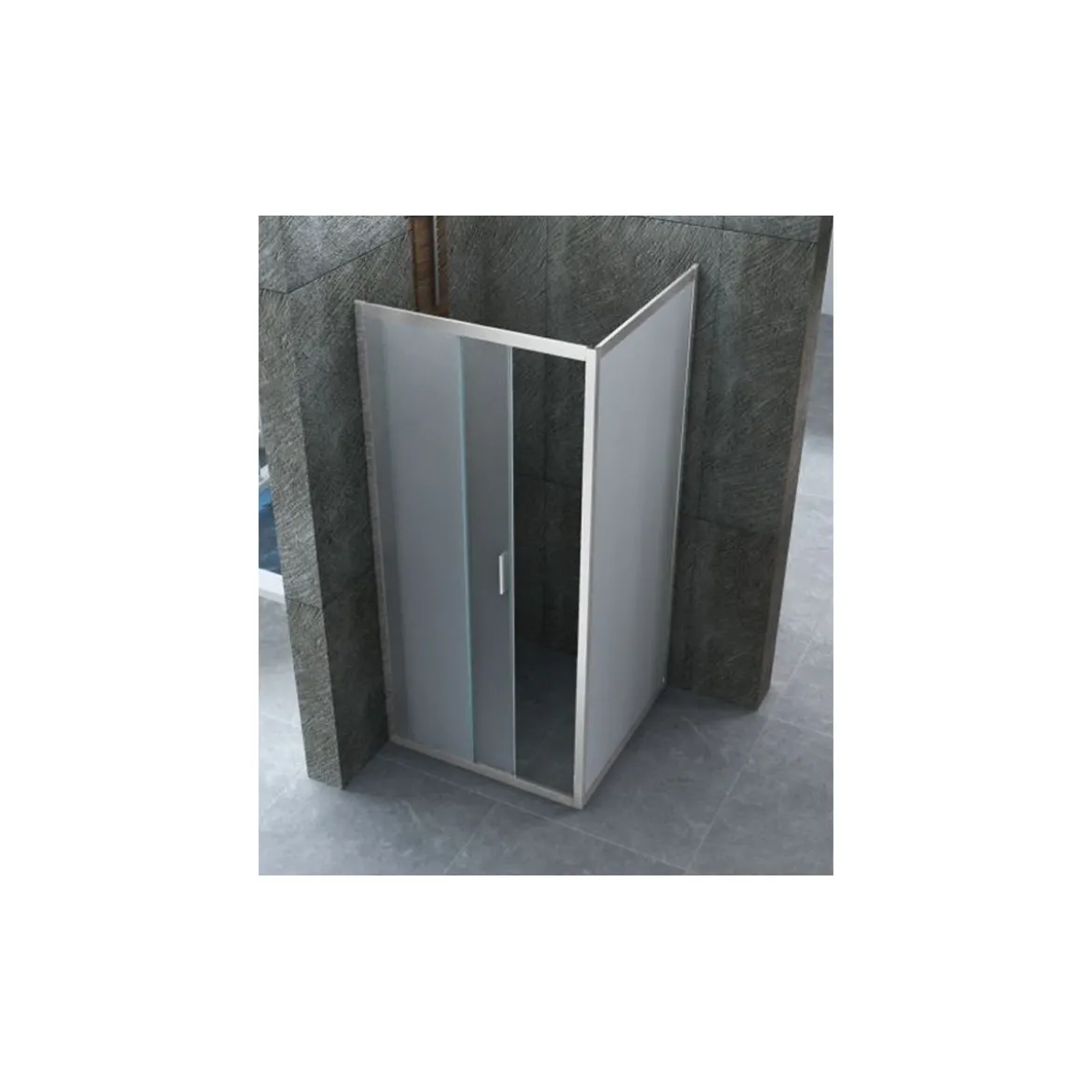 Box Doccia Angolare 6mm Opaco Anta Fissa Porta Scorrevole Anticalcare Cristallo