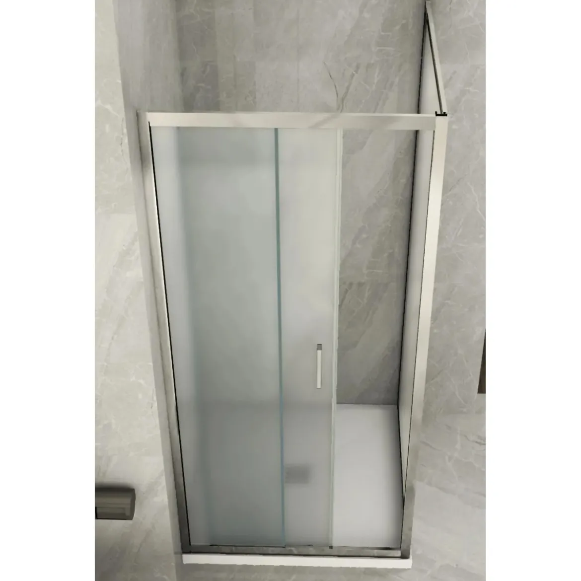 Box Doccia Angolare 6mm Opaco Anta Fissa Porta Scorrevole Anticalcare Cristallo