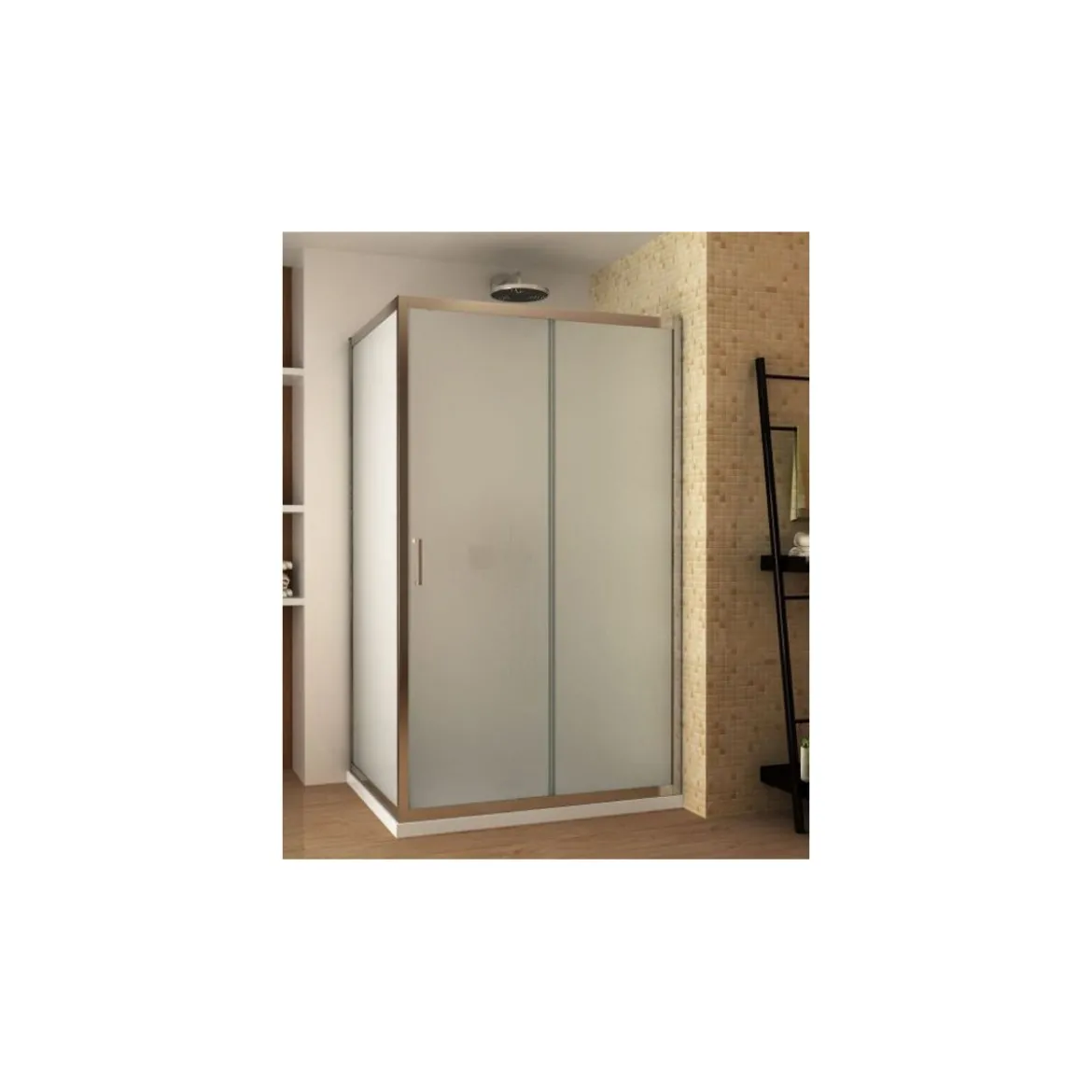Box Doccia Angolare 6mm Opaco Anta Fissa Porta Scorrevole Anticalcare Cristallo