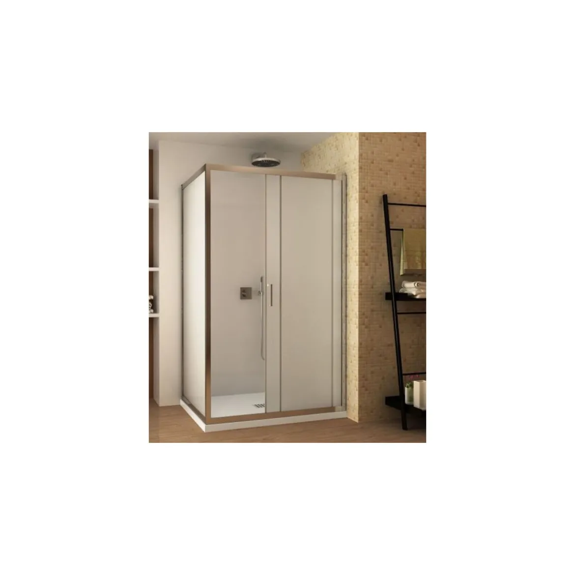 Box Doccia Angolare 6mm Opaco Anta Fissa Porta Scorrevole Anticalcare Cristallo