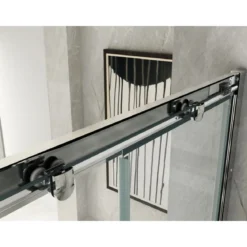Box Doccia Angolare 6 mm 1 Parete Anta Fissa 1 Porta Scorrevole Cabina Cristallo
