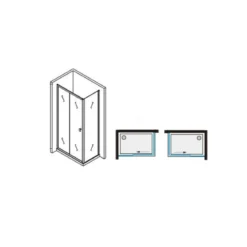 Box Doccia Angolare 8 mm Porta Scorrevole 70 80 90 100 120 140 Lati in Cristallo