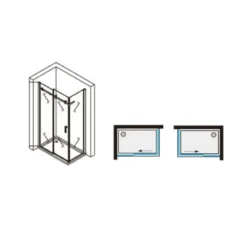 Box Doccia Angolare 8 mm Scorrevole 70x120 80x120 in Cristallo