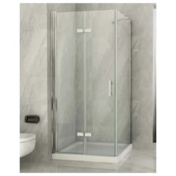 Box Doccia Anta a Libro 60 70 80 90 100 Fissa Angolare 8mm Cristallo Trasparente