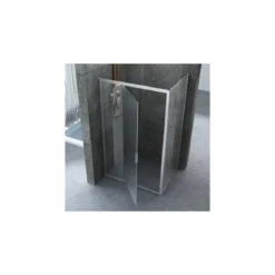 Box Doccia 1 Anta Fissa Battente 2 Lati Parete Vetro 6mm Cristallo Trasparente