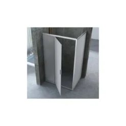 Box Doccia Anta Fissa Battente 2 Lati Angolare Parete Vetro 6mm Cristallo Opaco
