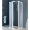 Box Doccia Economico 3 Lati PVC Rettangolare Porta a Soffietto 2 Ante Quadrato