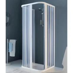 Box Doccia Economico 3 Lati PVC Rettangolare Porta a Soffietto 2 Ante Quadrato