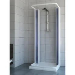 Box Doccia Economico 3 Lati PVC Rettangolare Porta a Soffietto 2 Ante Quadrato