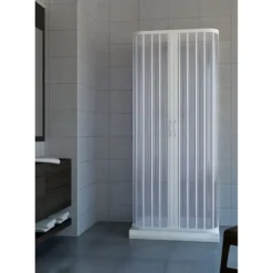 Box Doccia Economico 3 Lati PVC Rettangolare Porta a Soffietto 2 Ante Quadrato