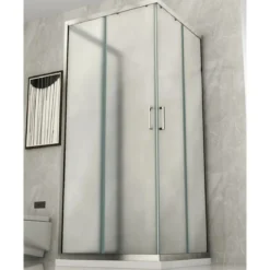Box Doccia 3 Lati 6 mm Opaco Scorrevoli Angolare 1 Anta fissa 70 x 80 90 100 120