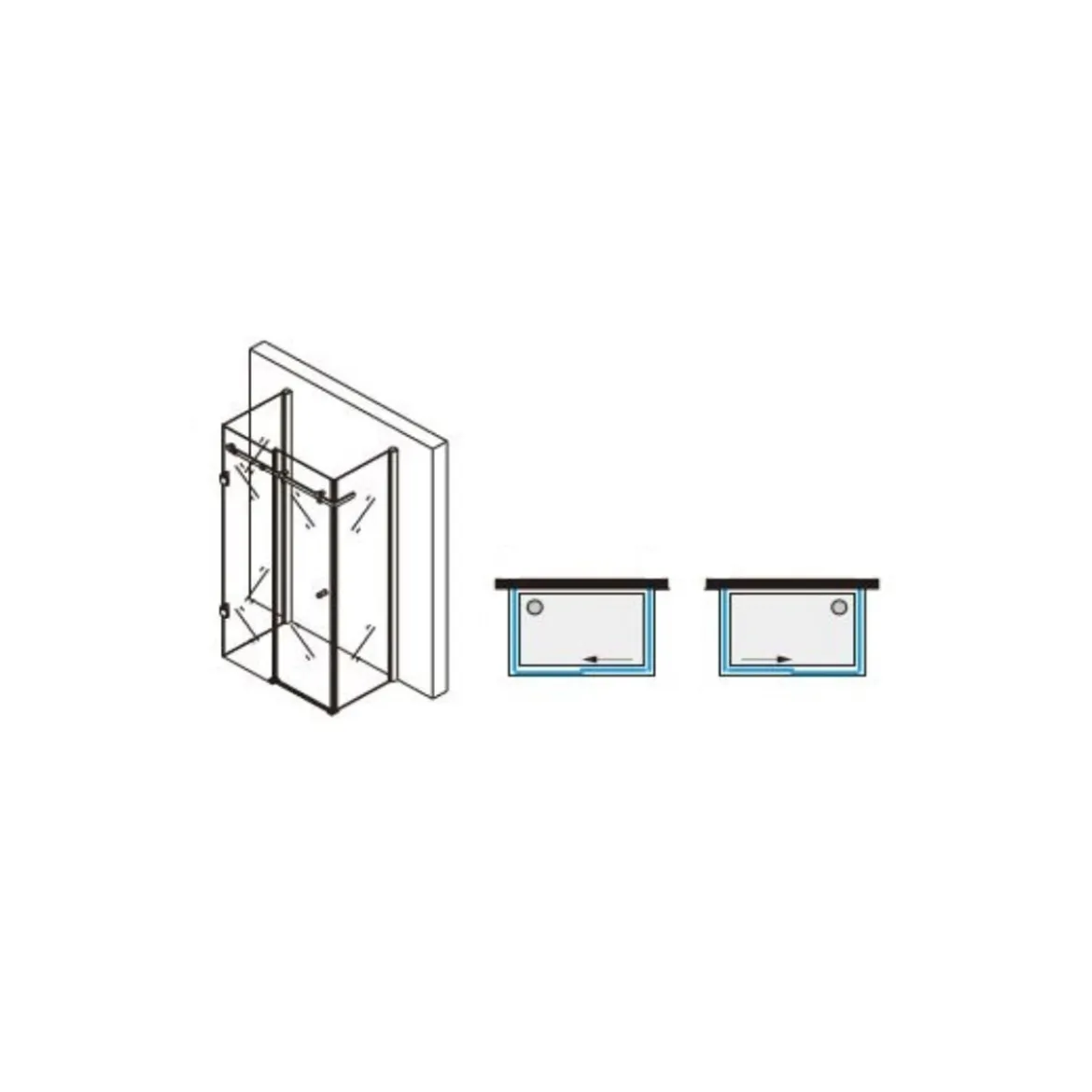 Box Doccia 3 Lati 2 Porte Scorrevoli 70 80 90 100 120 e 1 Parete Fissa Cristallo