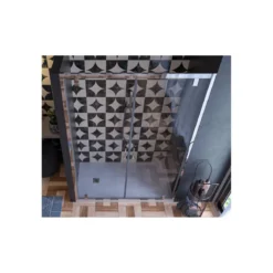 Box Doccia Nicchia 2 Ante Battente Saloon Vetro 6 mm Porta Parete in Cristallo