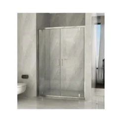 Box Doccia Nicchia 2 Ante Battente da 120cm Saloon Vetro 6 mm Porta in Cristallo