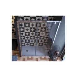 Box Doccia Nicchia 2 Ante Battente da 120cm Saloon Vetro 6 mm Porta in Cristallo